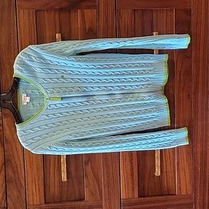 Lilly Pultizer Cotton Cable Zip Front Cardigan